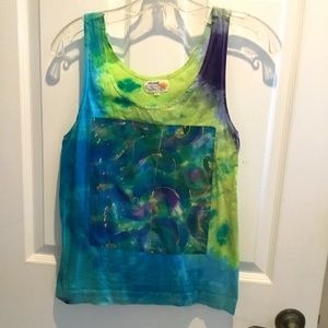 Womens tank painted with silk front